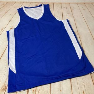 Reversible Athletic Mesh Basketball Jersey Royal Blue/White